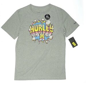 Hurley Heather Gray Tee with Geometric Design